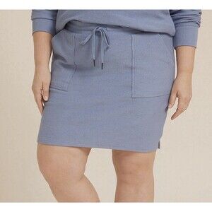 Maurice’s Corded Ribbed Skort Size 3X Light Blue Comfy Stretch Athleisure